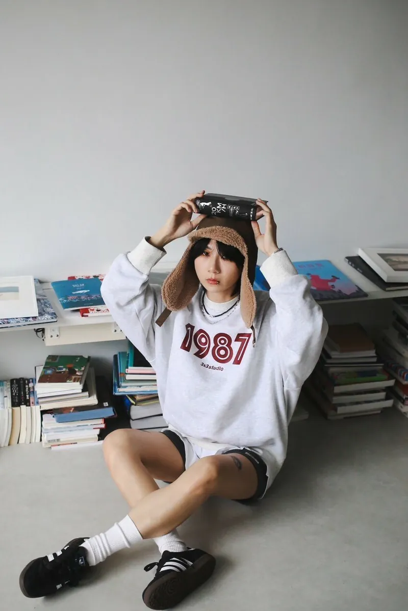 3x3 studio|1987壓印舒適高磅衛衣