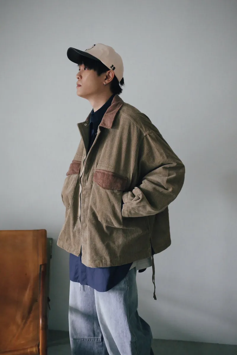 NV15 貳玖製造撞色燈芯絨工裝襯外