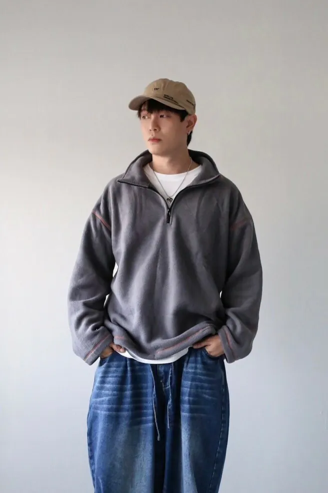 NV16 貳玖製造高領開襟絨毛衛衣