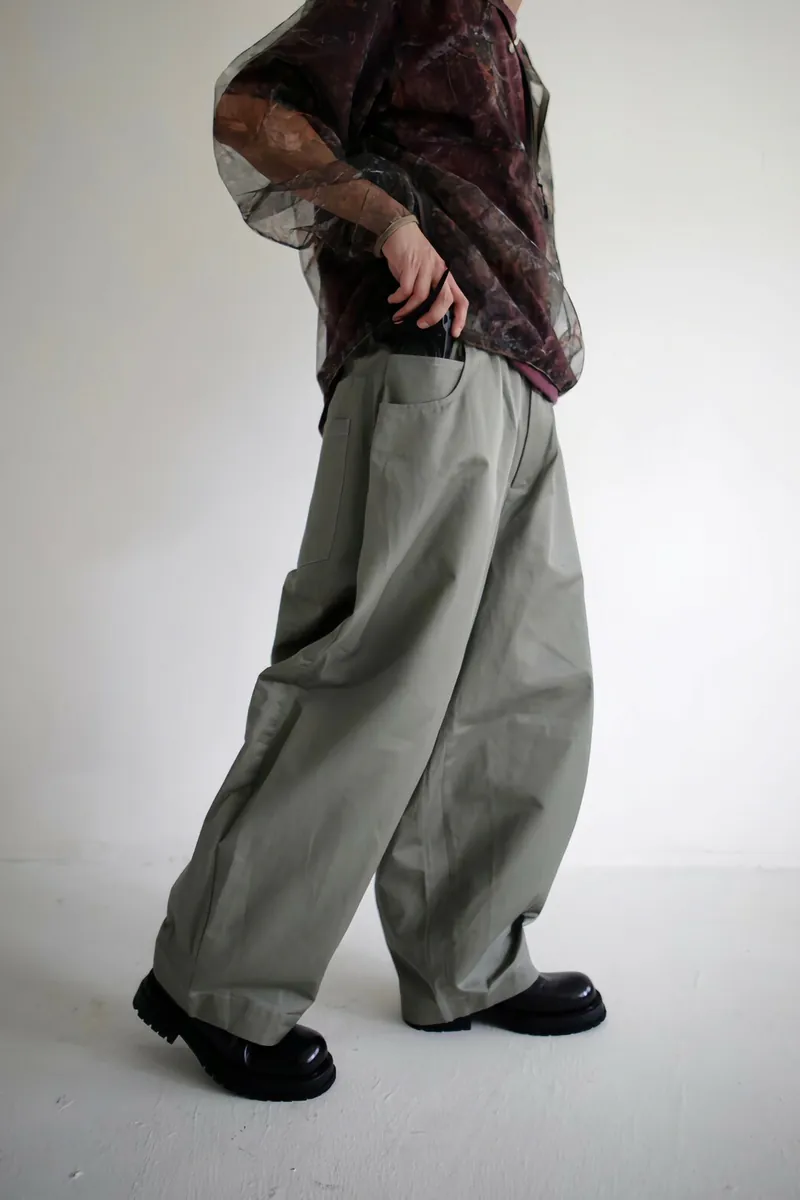 貳玖製造_ 日式雙寬腰帶繭型寬褲:圖片 2